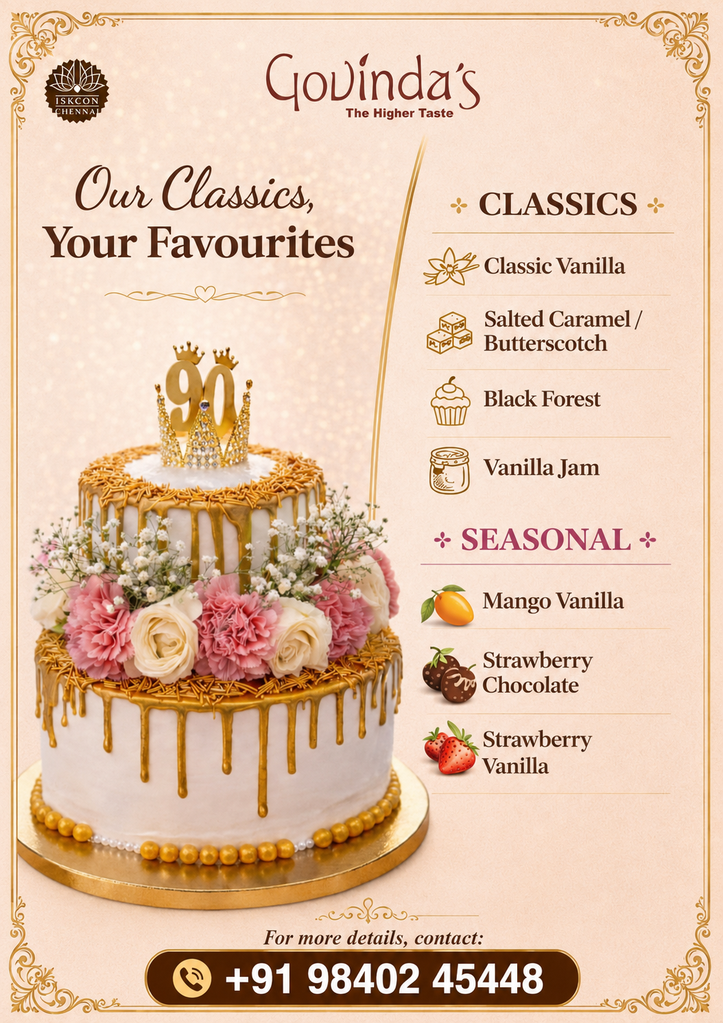Our Classics, Your Favourites — cake flavours
